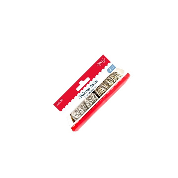 Set 2 Role Snur Decorativ Stralucitor Daco, crem cu argintiu si crem cu auriu, 10m fiecare