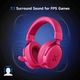 Слушалки за гейминг MCHOSE V9 PRO, 7.1 съраунд звук, за PS5, PS4, PC, Switch, TOPSPEED, безжични, микрофон с шумопотискане, 250 часа живот на батерията, розови и червени