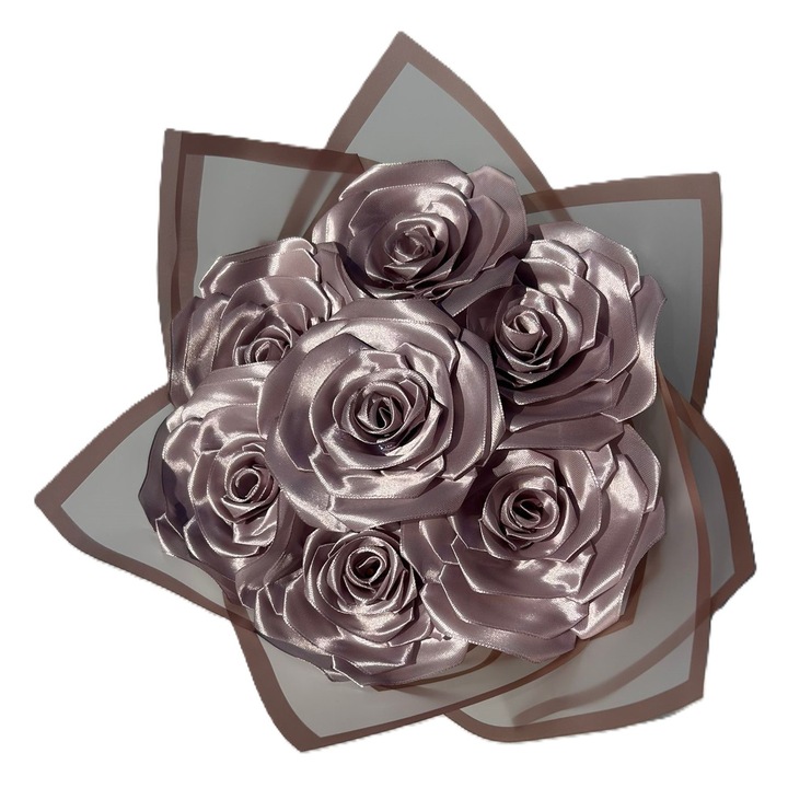 Buchet de trandafiri din satin