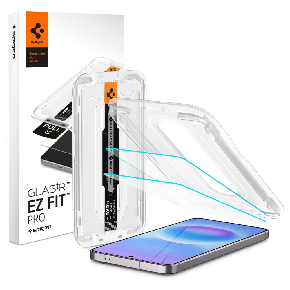 Set 2 folii sticla securizata Spigen Glas.tR EZ Fit Pro, Kit montare inclus, compatibile cu Samsung Galaxy A57 5G, Transparent
