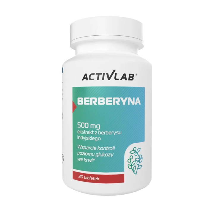 Berberina 500 mg Activlab Pharma, extract standardizat Berberis aristata, control glicemie, suport ficat si metabolism, pentru rezistenta la insulina, 30 comprimate