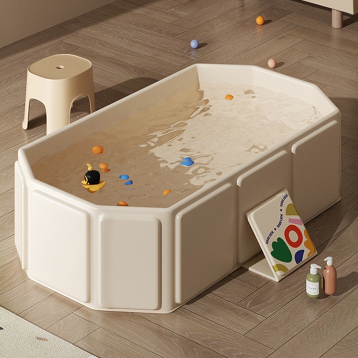 Cada de baie portabila pentru copii Destello® Cadita pliabila pentru copii, Plastic, Alb, 75 x 45 x 25 cm