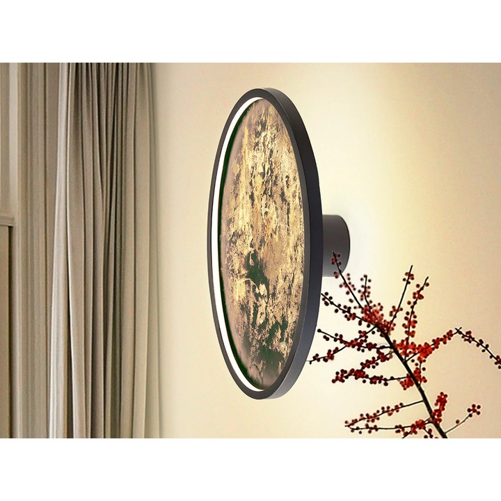 Aplica Stone LED Cct Negru D60, Metal
