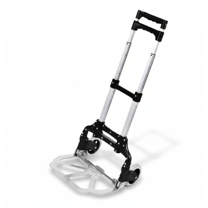 Carucior De Transport Pliabil Din Aluminiu, Dimensiuni 39, 5 x 42 x 100 cm, Capacitate 70 kg
