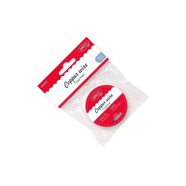 Fir de cupru Cuprinel Daco pentru artizanat si bijuterii, 0.5mm x 10m, accesorii, 14+