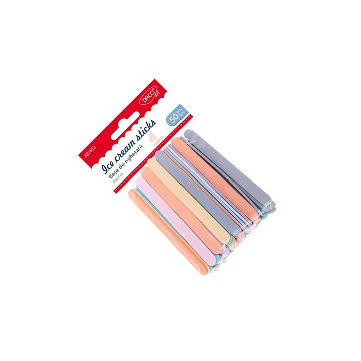 Set Bete de Înghețată Pastel Daco, 50 bucăți, 11cm, pentru Crafturi Creative
