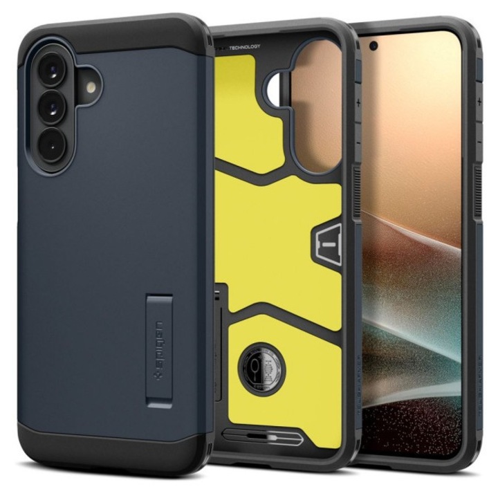 Husa Spigen Tough Armor Compatibila Cu Samsung Galaxy A57 5G, Anti-Soc, Kit Upzz® Inclus, Gri