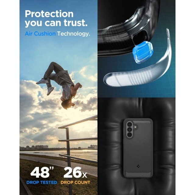 Husa Rugged Armor Compatibila Cu Samsung Galaxy A57 5G, Materiale Premium, AntiShock, Negru, Kit Upzz® Inclus