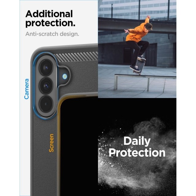 Husa Rugged Armor Compatibila Cu Samsung Galaxy A57 5G, Materiale Premium, AntiShock, Negru, Kit Upzz® Inclus