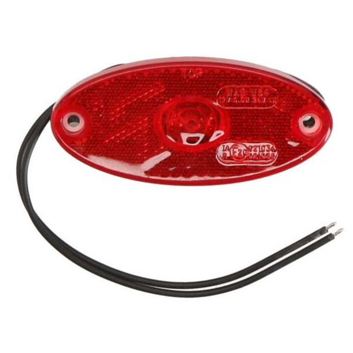 Lampa gabarit WAS, ovală, roșie, 46mm x 102mm x 12, 5mm
