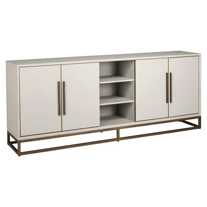 Comoda Whitebone Verona gri 225.0x47.0x91.0 Metal, Spuma