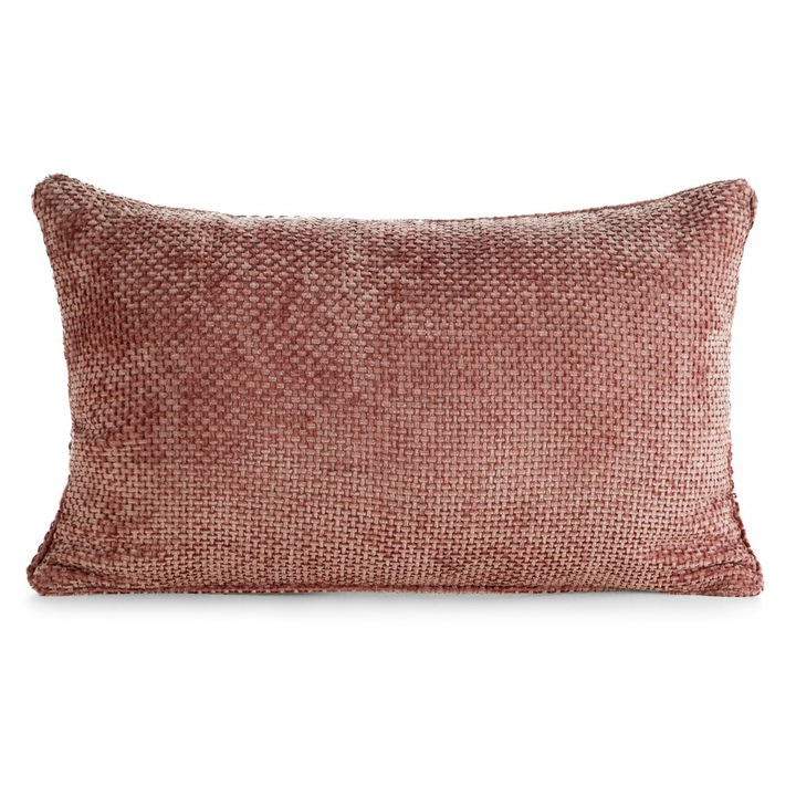 Poszewka decorativa Eurofirany 30x50 cm din tesatura szenil cu sclipire, cu fermoar ascuns, pudrata