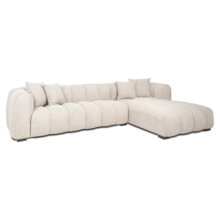 Canapea Novaro naturala salon de lux dreapta 305.0x190.0x71.0 100% Poliester, Metal, Pin, Spuma
