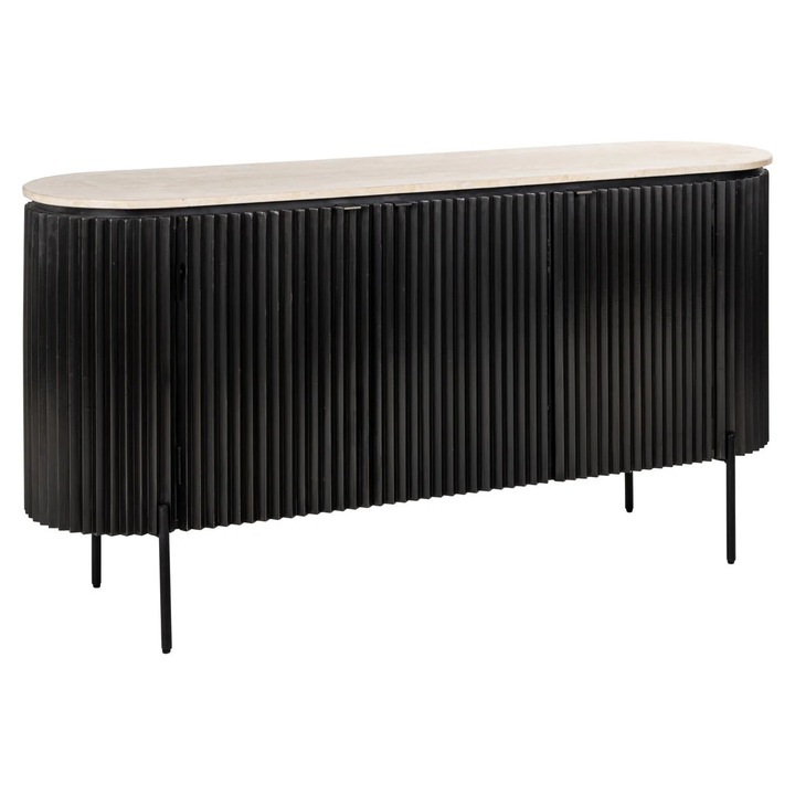 Comoda Hampton maro inchis 160.0x40.0x82.0 Otel, Gel de silice