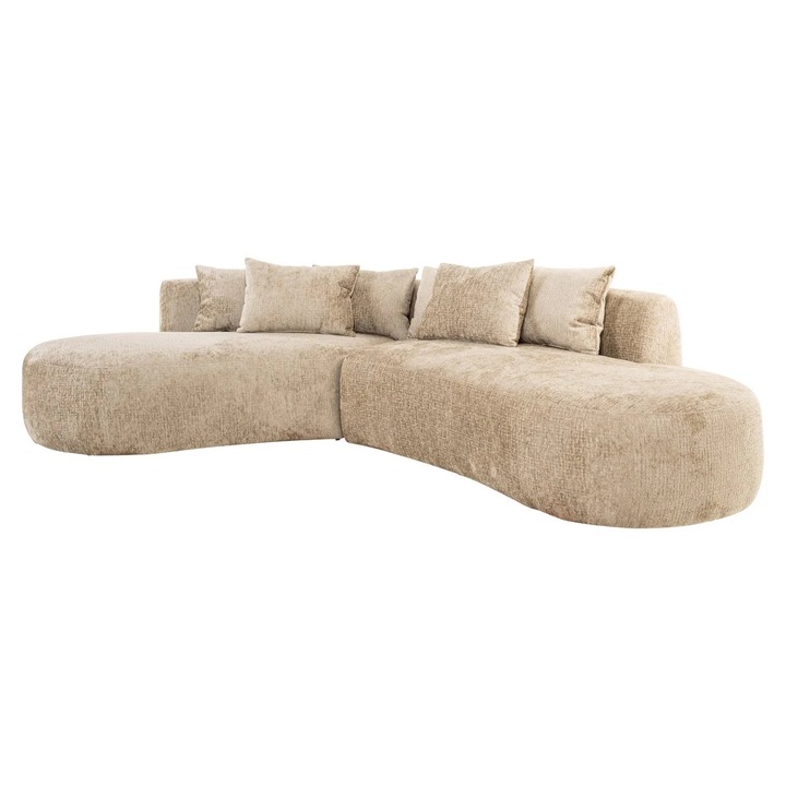 Canapea Divani & Sofa' Cassie Desert Fusion, 4 locuri, tapiterie 100% poliester, cadru placaj si lemn, spuma poliuretanica, desert fusion, 105x300x300 cm