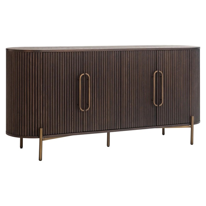 Comoda Luxor maro 180.0x50.5x85.0 Stejar, Fier, Placaj