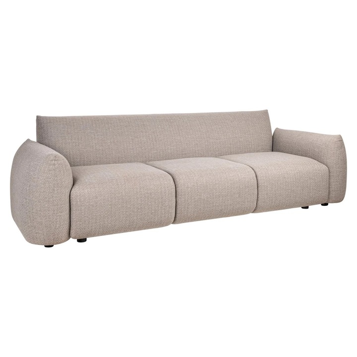 Canapea de exterior/sofa Divani & Sofa' Dawson, cadru din aluminiu vopsit electrostatic, material textil performant rezistent la UV, perne din spuma PU cu uscare rapida, gri-alpin, 99x240x240 cm