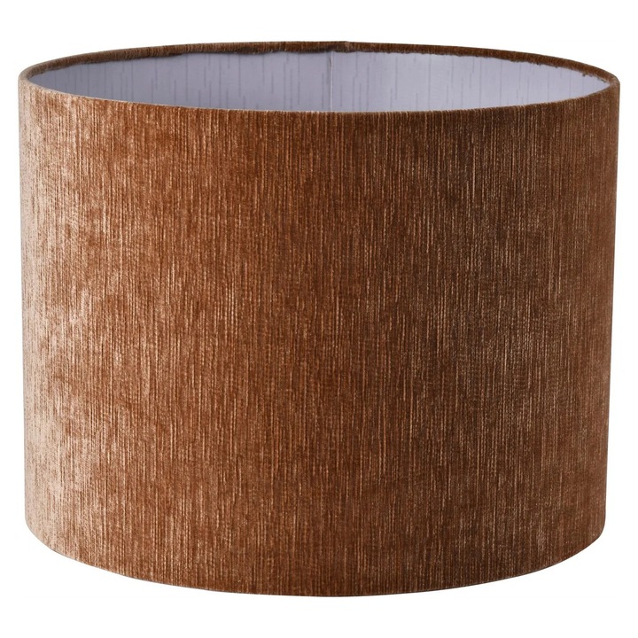 Abajur lampa Divani & Sofa' Zena Mocha Mousse, rotund, imprimeu leopard subtil, cadru din fier, 100% poliester, mocha mousse, 40 cm