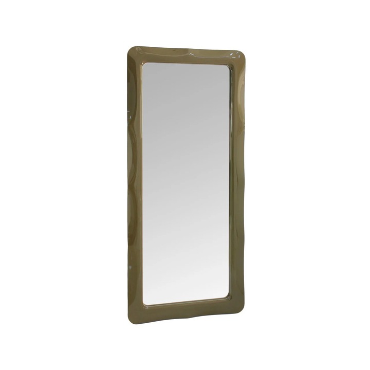 Oglinda de podea Divani & Sofa' Dani Brown, design contemporan, rama din fier si MDF cu finisaj flanel, Maro, 4.5x80x80 cm