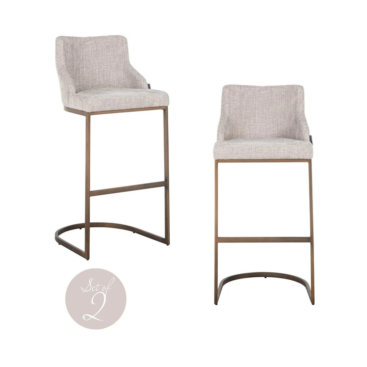 Set 2 scaune bar Bolton natural renegade 48.0x51.0x103.0 Aluminiu