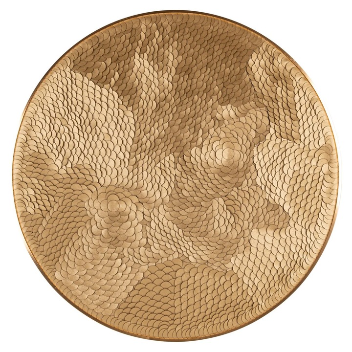 Tablou Bloom auriu 110.0x4.0x110.0 Fier, Cristal