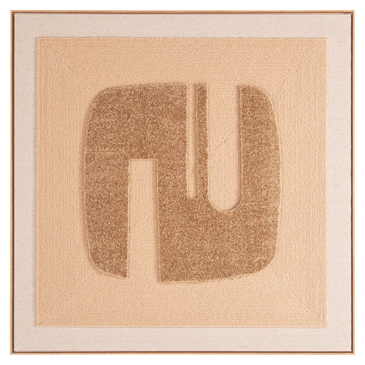 Tablou decorativ Divani & Sofa' Seda Gold, arta murala, forme abstracte, MDF si polistiren, Auriu, 5x100x100 cm