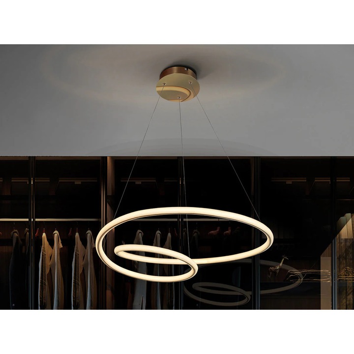 Lampa Tub Aurie, Design Tubular, Dining, Metal, acrilic