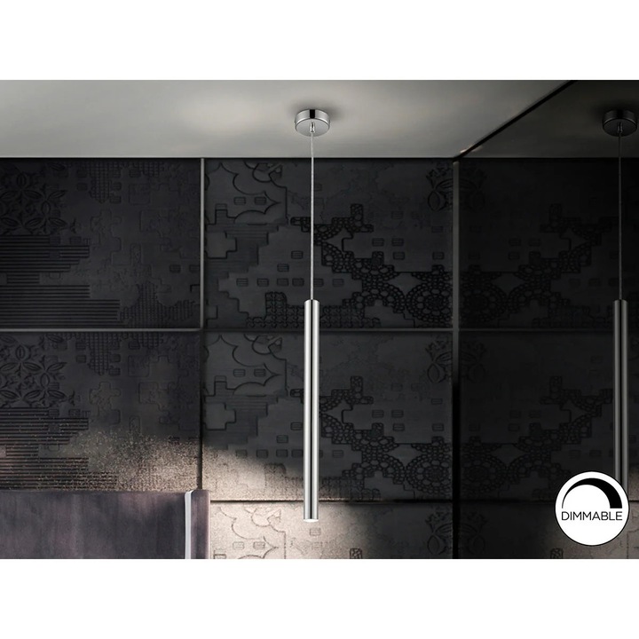 Lampa Varas 1L, Crom, LED Dimmabil 5w, Masa/aplica, Metal, acrilic, 50 cm