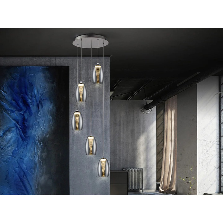 Lampa Nebula, metal, policarbonat, 130 cm