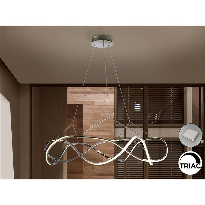 Lampa LED Molly 100 Cm Crom, Reglabila Intensitate, Metal, 38 cm