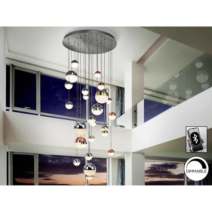 Lampa Sfera Mare 27L 80 Cm, Metal, 220 cm