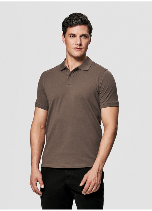 Pako Lorente férfi pamut póló, barna, Barna