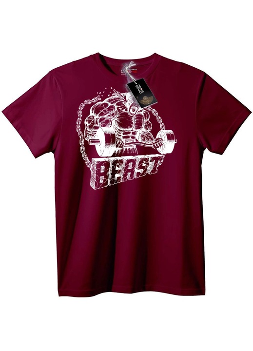 Beast súlyemelő póló, Bordó