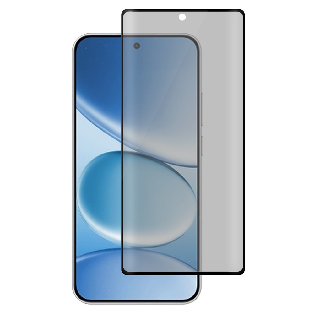 Protector de sticlă Privacy pentru Xiaomi Redmi Note 15 5G, Efect de întunecare, Transparent/Negru