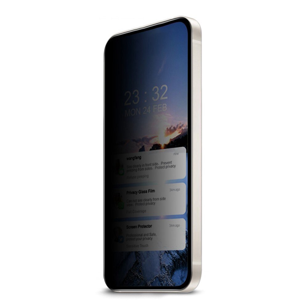 Protector de sticlă Privacy pentru Xiaomi Redmi Note 15 5G, Efect de întunecare, Transparent/Negru