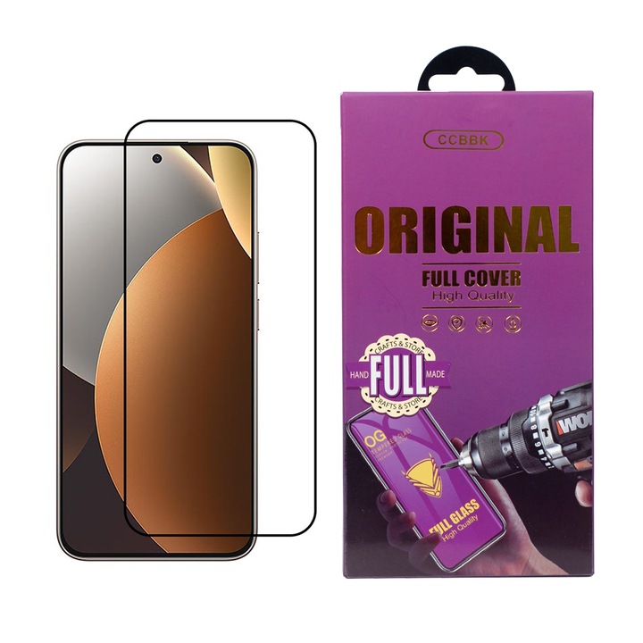 Стъклен Протектор OG за Xiaomi Redmi Note 15 Pro, Anti Shock, Прозрачен/ Черен