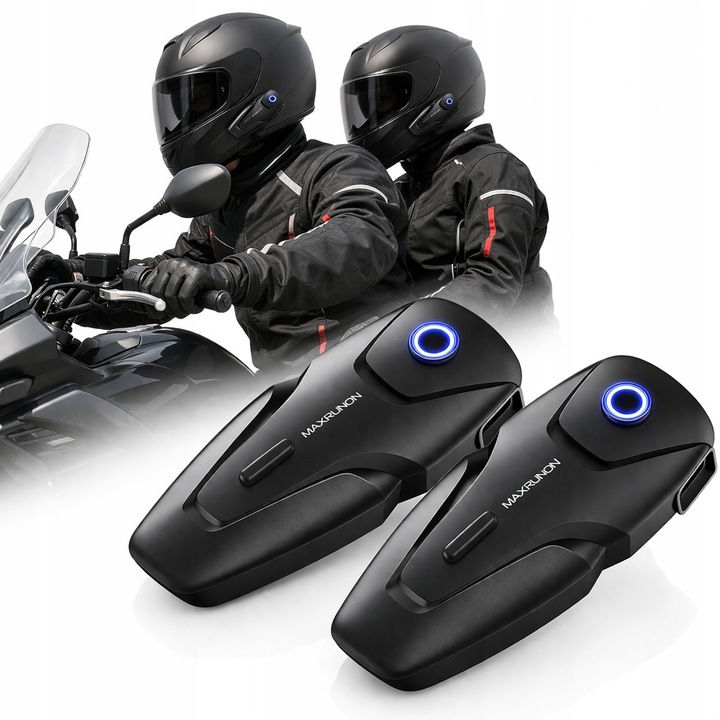 Intercom moto FARROT Rider X2, Bluetooth, 500m, 2 utilizatori, sunet clar, compatibil cu toate castile, pachet 2 bucati