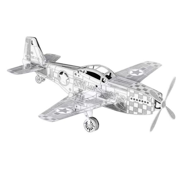 3D Пъзел Самолет Mustang, Метал, 12 части