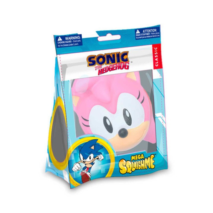 Figurina Sonic the Hedgehog Squishme Amy Rose, 14cm, multicolor, pentru copii, set 1x figurina