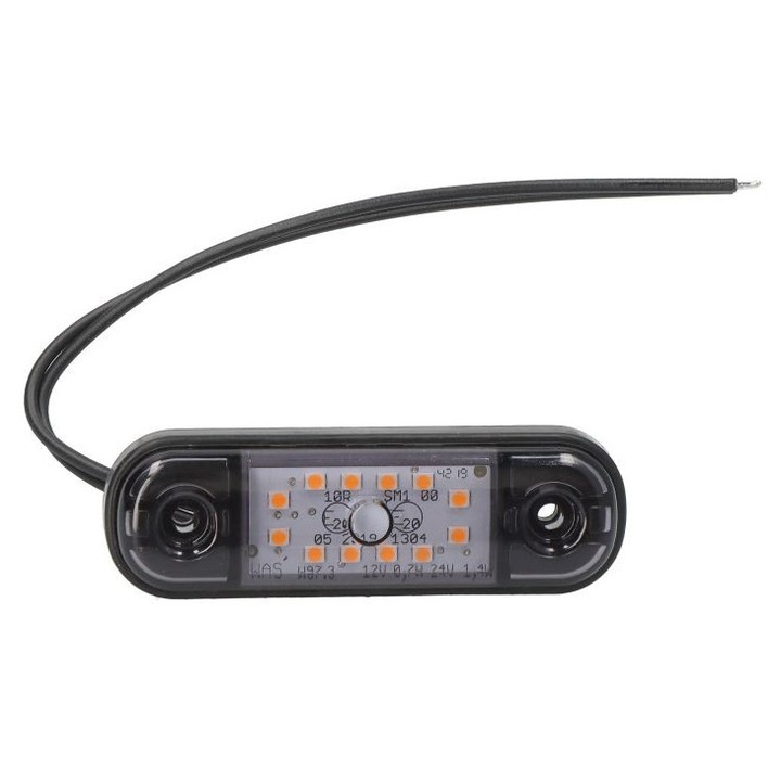 Lampa gabarit LED oval, portocalie/afumată, 24, 2x83, 8x10, 4mm, WAS