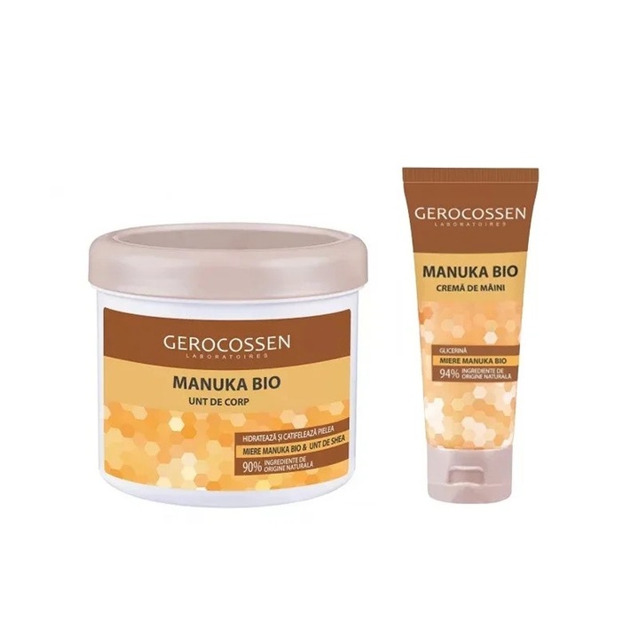 Set Gerocossen Manuka Bio – Unt de Corp 200ml si Crema de Maini 75ml
