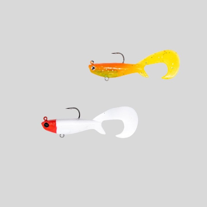 Set 2 momeli artificiale Grub Wizard, 9 cm, alb/galben