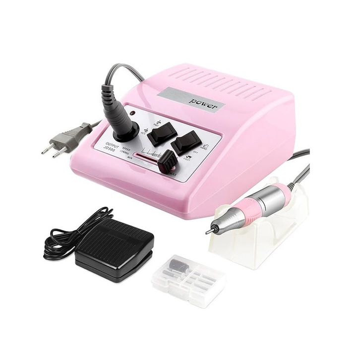 Freza Unghii Profesionala JD500 30.000 RPM, 35W – Pila Electrica cu Pedala, Reglaj Viteza si Sens Dublu, Sela