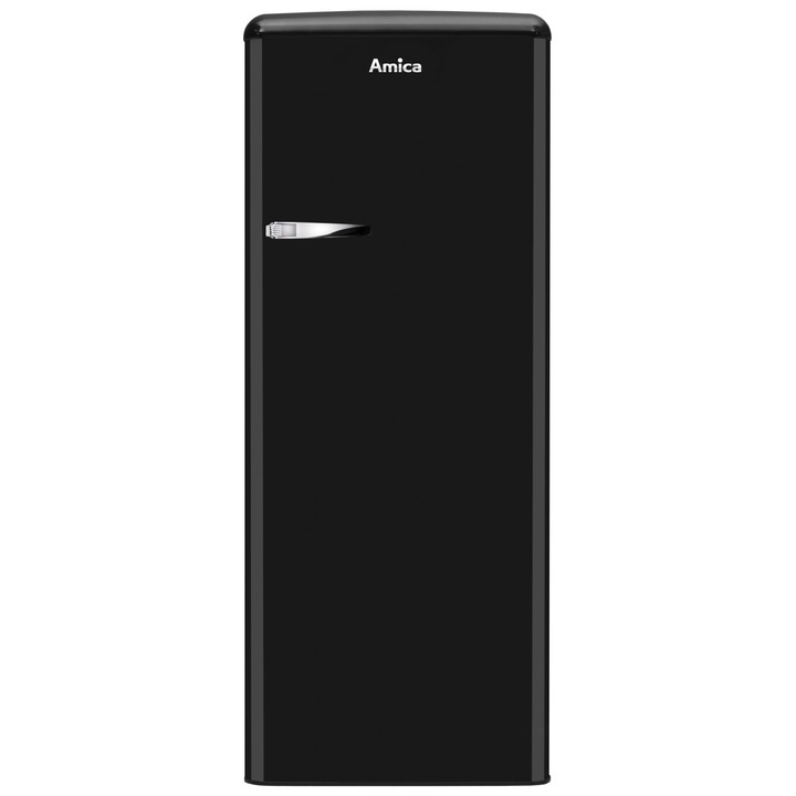 Frigider retro Amica KSR364150S, 218 l, 144 cm, negru