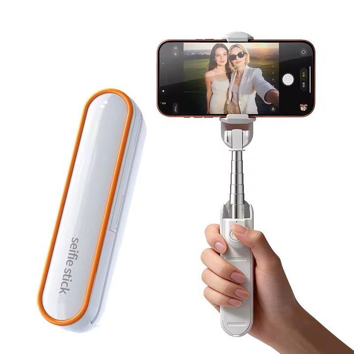 Mini Selfie Stick Pliabil cu Bluetooth, Ultra-Compact, Stabilizare Anti-Tremur, Compatibil Universal iPhone & Android