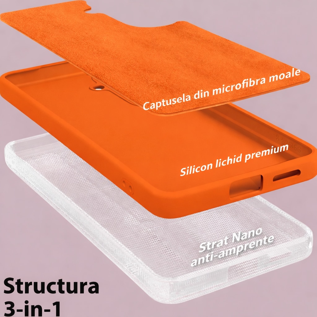 Husa Soft Touch Slim ALC Mobile, TPU, Anti-Soc, Protectie Camera, Compatibila cu Samsung Galaxy S26, Portocaliu