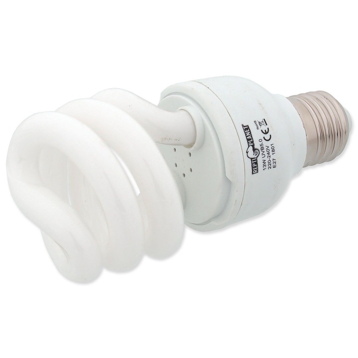 Bec UVB pentru reptile, Repti Planet Bulb 5.0, 13W, Alb