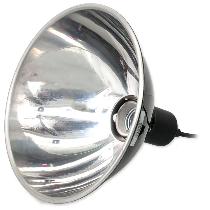 Lampa pentru terariu, Repti Planet, E27, 150W, reflector aluminiu, negru, 19cm
