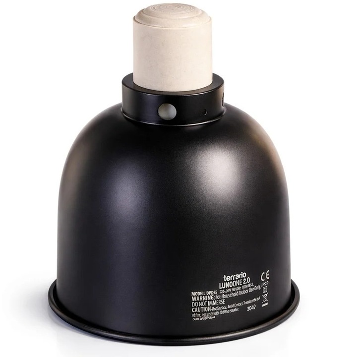 Lampa pentru terariu Terrario LUNOONE 2.0, negru, 14x21cm, suport E27, cablu lung