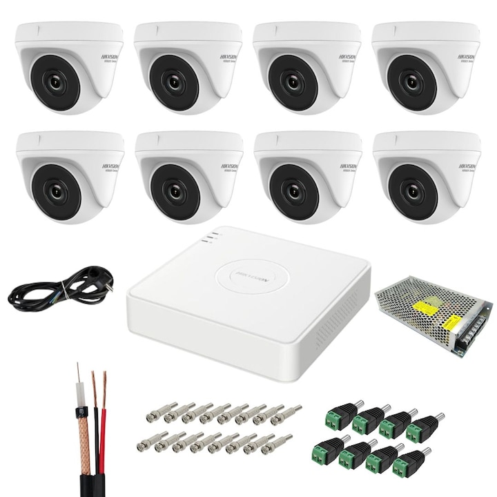 Sistem de supraveghere Hiwatch 4 camere, 5MP, IR 20M